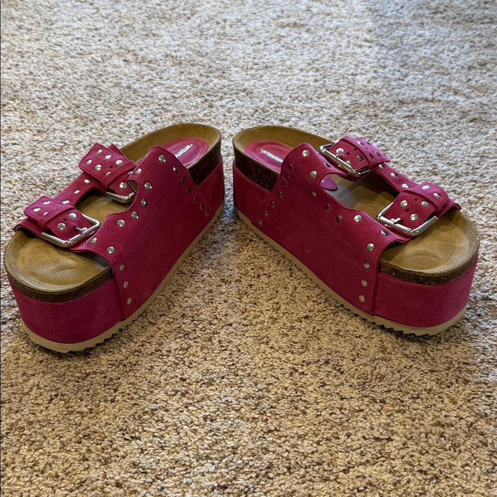 Intentionally Pink Studded Platform Sandals